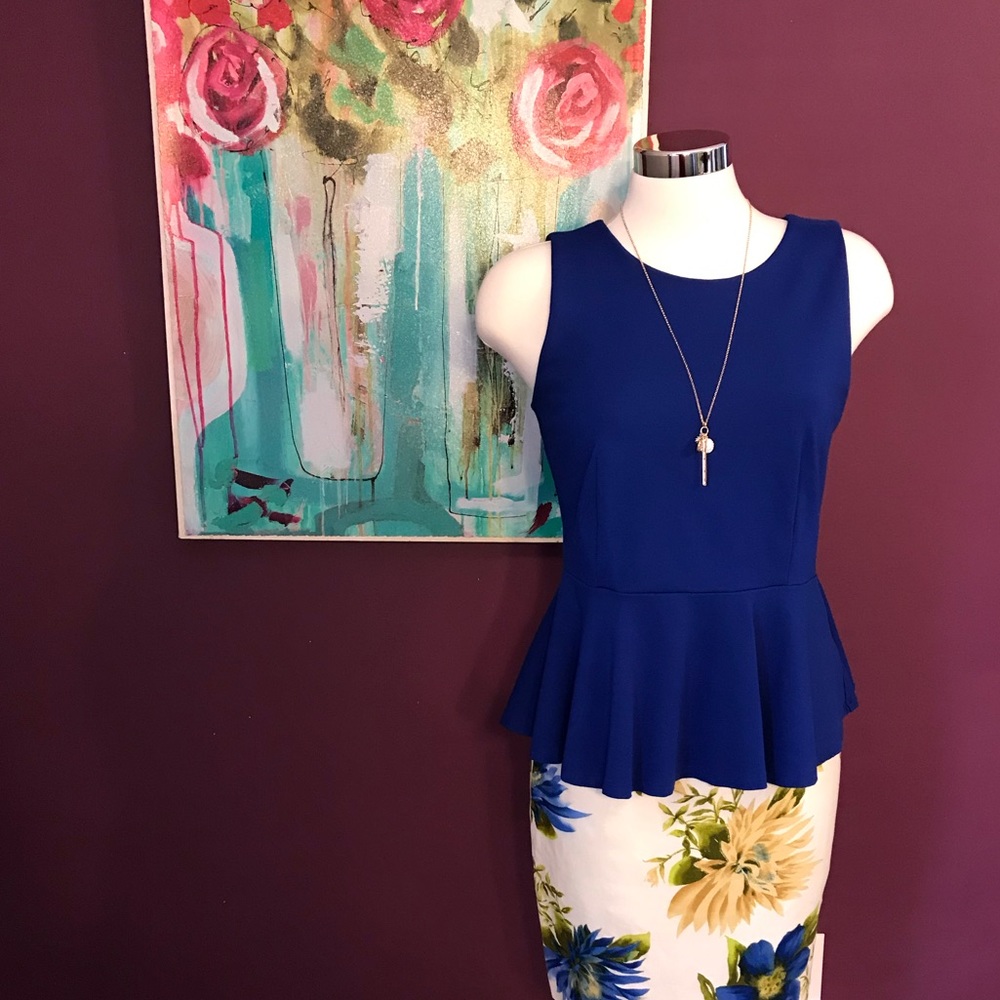 Philosophy sleeveless peplum top